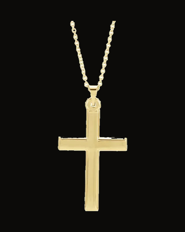 Cross Necklace or Pendant — 14K Yellow Gold / Platinum
