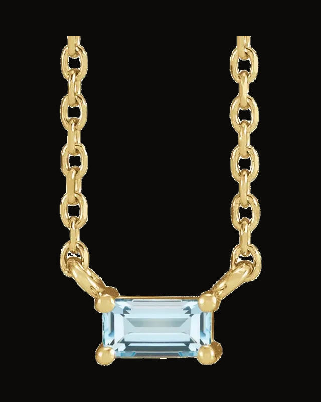 Solitaire Necklace — 14K Yellow / White Gold