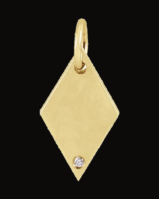 0.005 CTW Natural Diamond Rhombus Necklace — 14K Yellow Gold