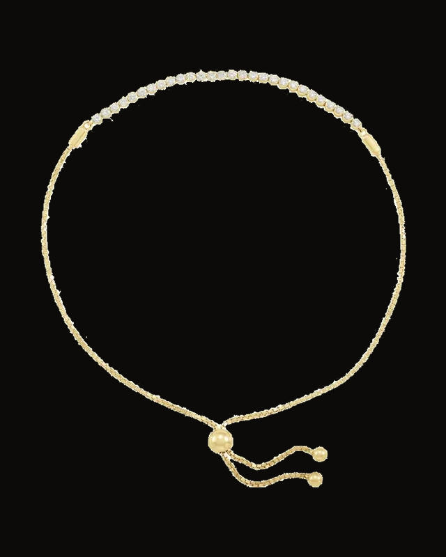 1/2 CTW Lab-Grown Diamond Adjustable Bolo Bracelet — 14K Yellow Gold-Plated