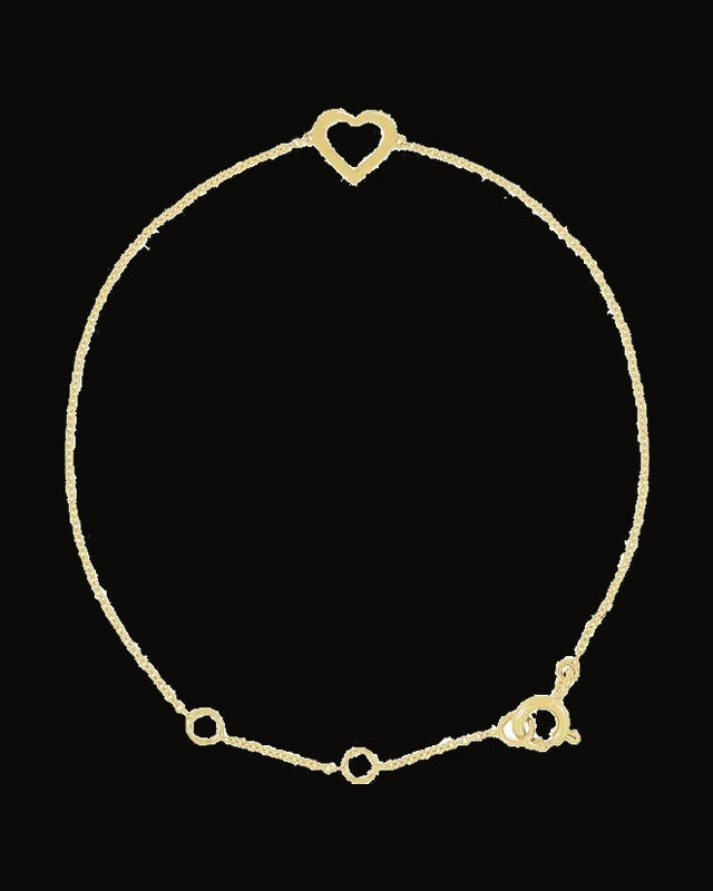 Heart Design Bracelet — 14K Yellow Gold