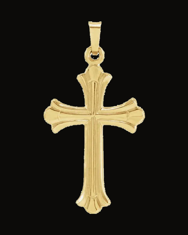 Hollow Cross Pendant — 14K Yellow Gold