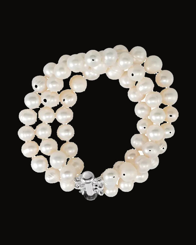 Cultured White Freshwater Pearl Bracelet — Sterling Silver · Cultured Freshwater Pearl