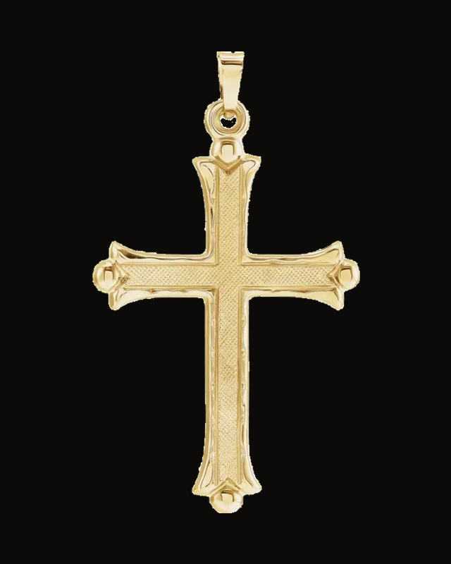 Hollow Cross Pendant — 14K Yellow Gold