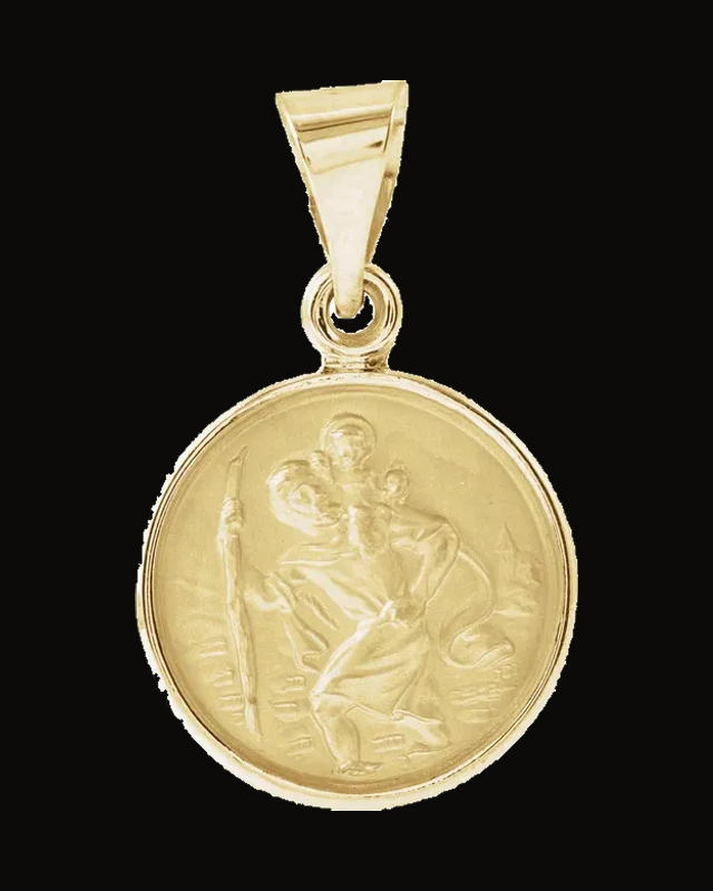 Round St. Christopher Medal — 18K Yellow Gold