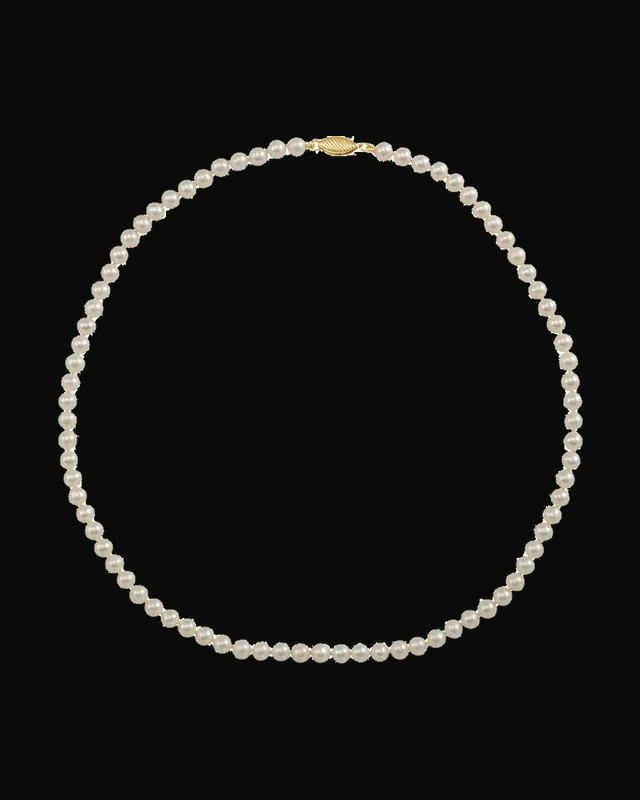 Cultured White Freshwater Pearl Necklace — 14K Yellow Gold · Cultured Freshwater Pearl