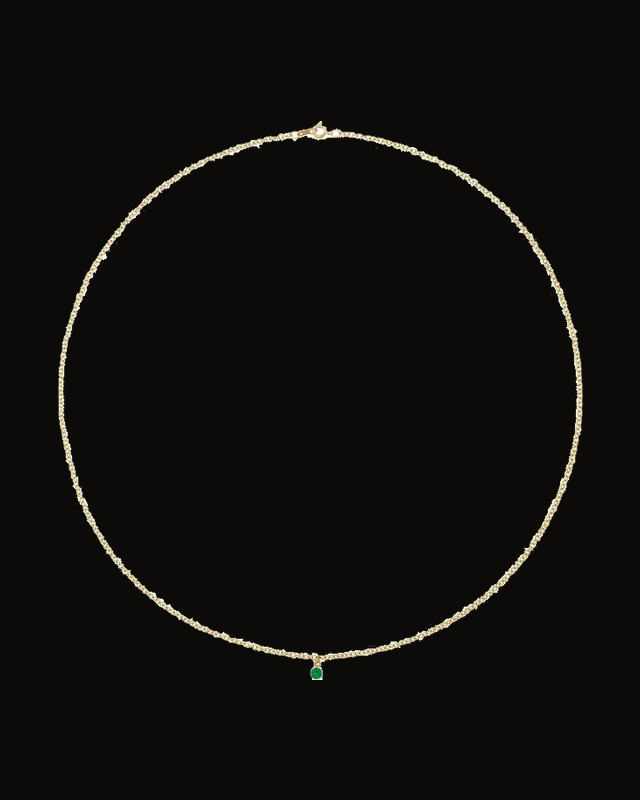 Bezel-Set Solitaire Necklace — 14K Yellow Gold · 3 mm