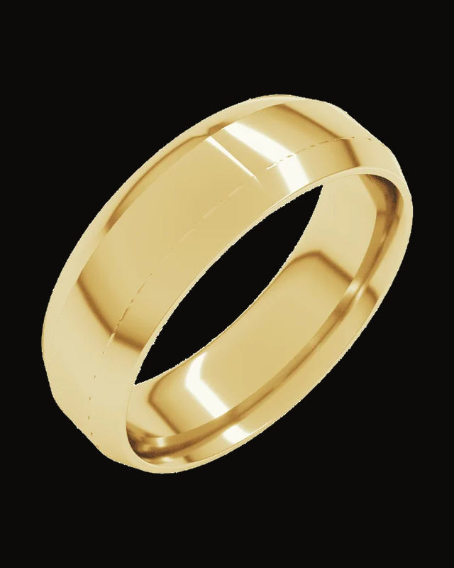 Lightweight Beveled-Edge Comfort-Fit Flat Band