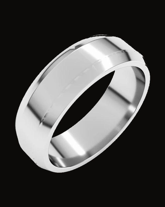 Lightweight Beveled-Edge Flat Band — Sterling Silver · 6 mm · Size 10