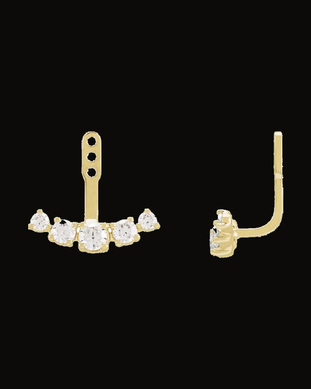 1 CTW Lab-Grown Diamond Earring Jackets — 14K Yellow Gold