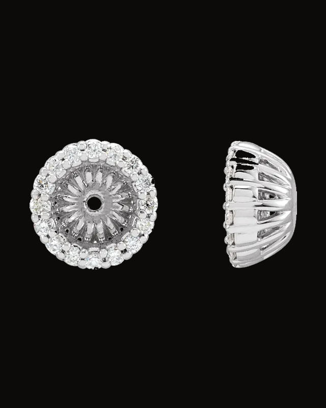 1/6 CTW Diamond Earring Jackets — Rhodium-Plated on 14K White Gold
