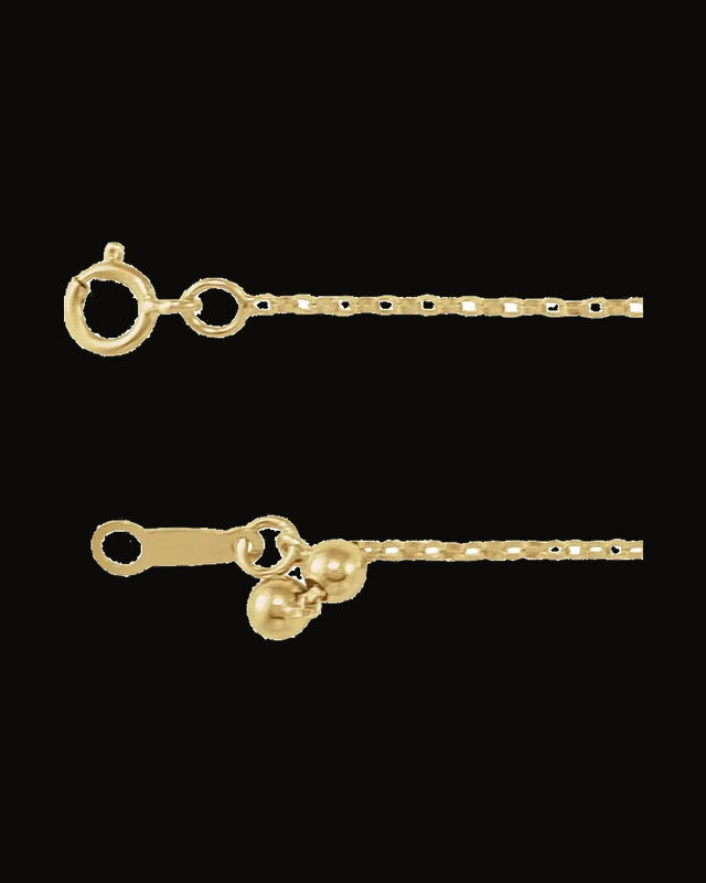 1.1 mm Adjustable Rolo Chain — 14K Yellow / White Gold