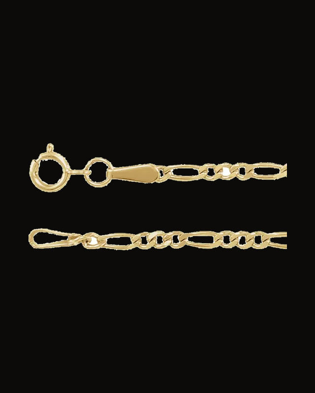 1.9 mm Diamond-Cut Figaro Chain — 14K Yellow Gold