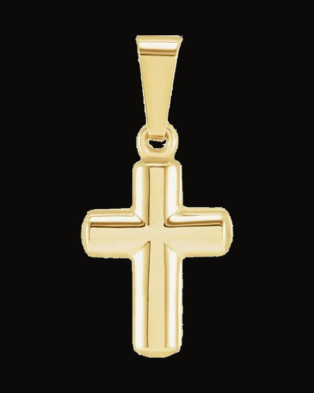 Hollow Cross Pendant — 14K Yellow Gold