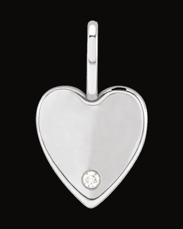 Engravable Accented Heart Charm/Pendant