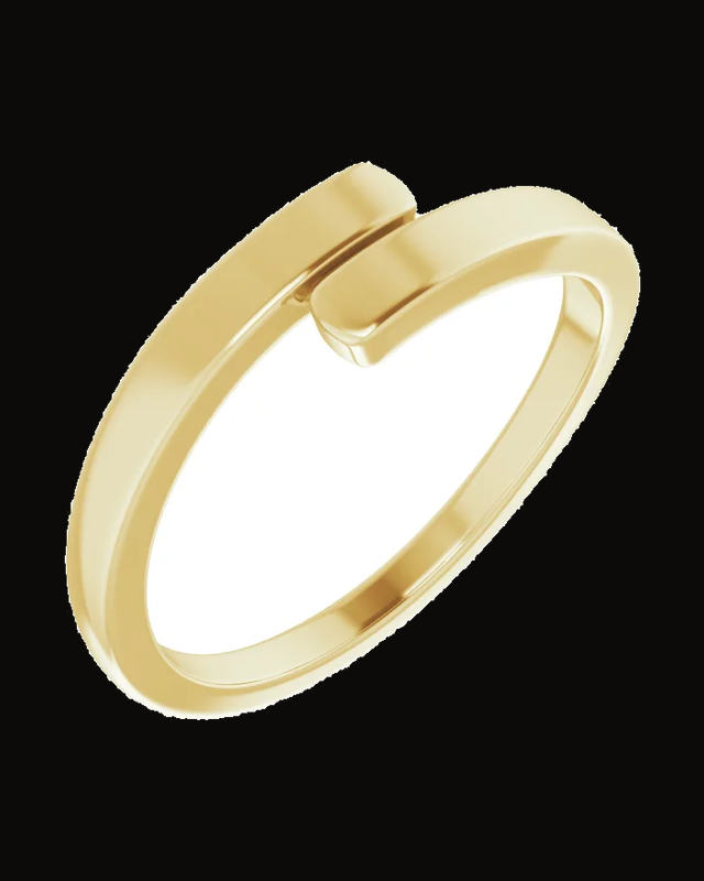 Engravable Bypass Ring — 14K White / Yellow Gold · 1.5 mm