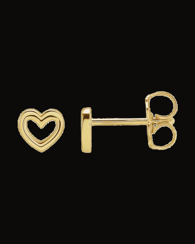 Heart Earrings — 14K Yellow Gold