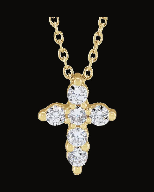 Lab-Grown Diamond Cross Necklace