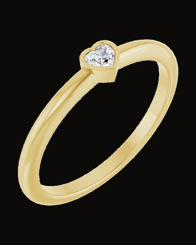 1/10 Ct Natural Diamond Stackable Ring — 14K Yellow Gold · 1.5 mm · Size 7