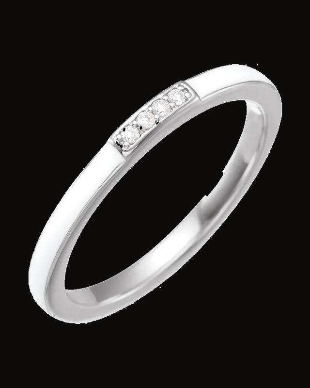 Enamel Stackable Ring — 14K White / Yellow Gold · 2.2 mm · Size 7