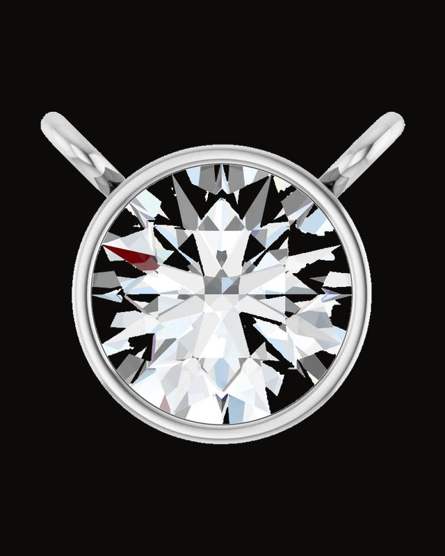 1/2 Ct Lab-Grown Diamond Bezel-Set Necklace Center — Rhodium-Plated on 14K White Gold
