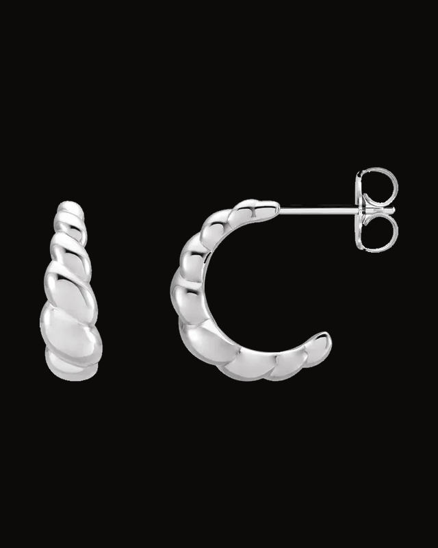 Rope Dome Hoop Earrings — Sterling Silver