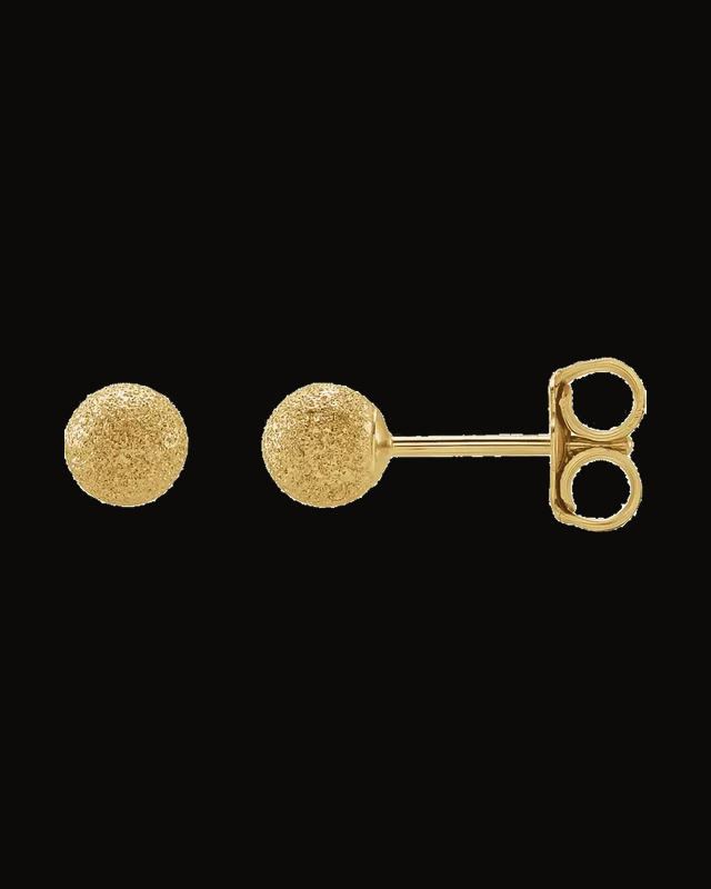 Stardust Ball Stud Earrings — 14K Yellow Gold