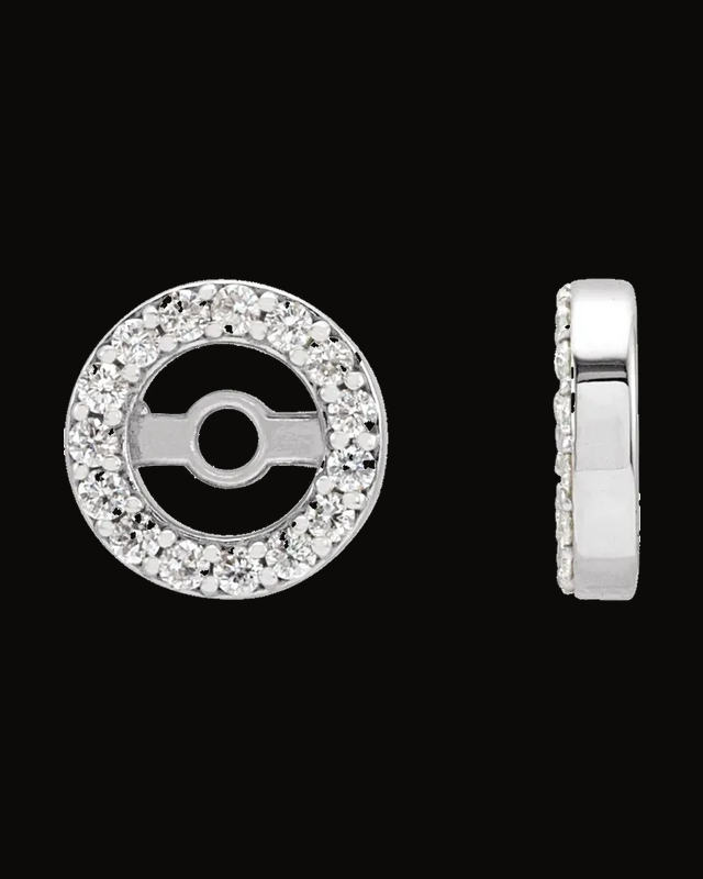 0.08 CTW Natural Diamond Earring Jackets — Rhodium-Plated on 14K White Gold
