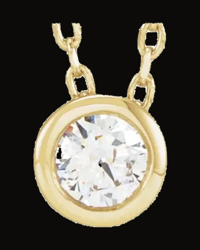 Solitaire Bezel-Set Necklace — Lab-Grown Diamond