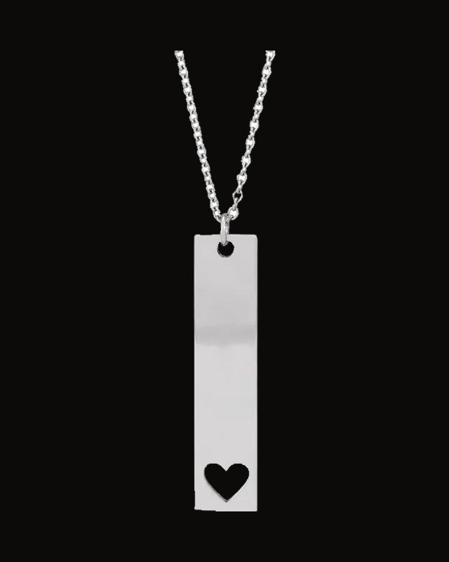 Engravable Bar Necklace or Pendant — Sterling Silver — Cable
