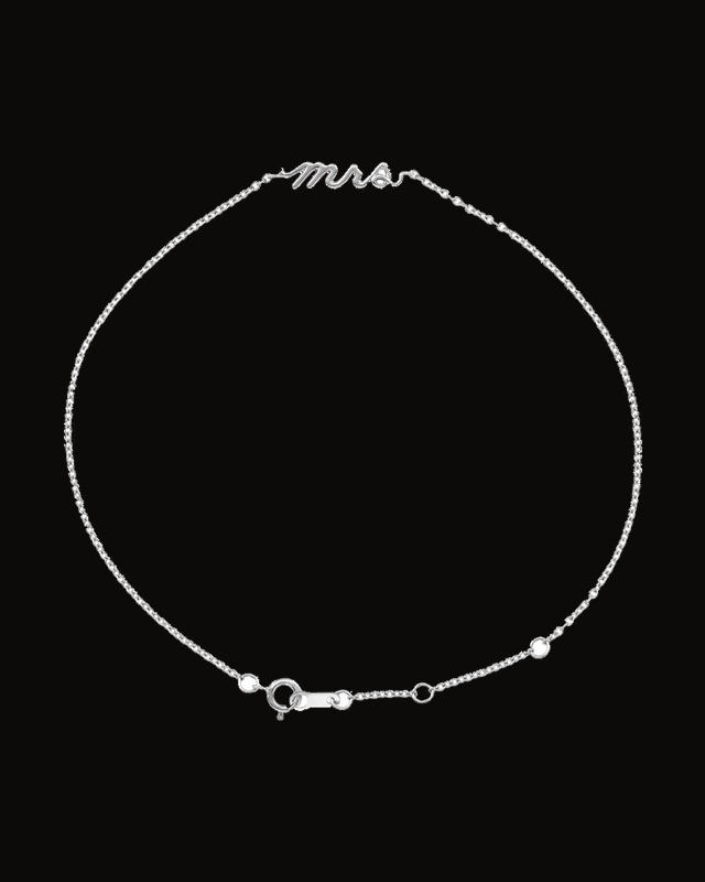 Lowercase Script Mrs Bracelet — Sterling Silver