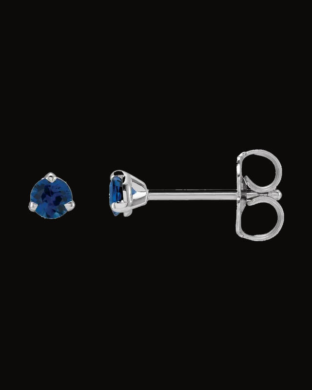 Round 3-Prong Claw Cocktail-Style Stud Earrings — 14K White / Yellow Gold · 3 mm