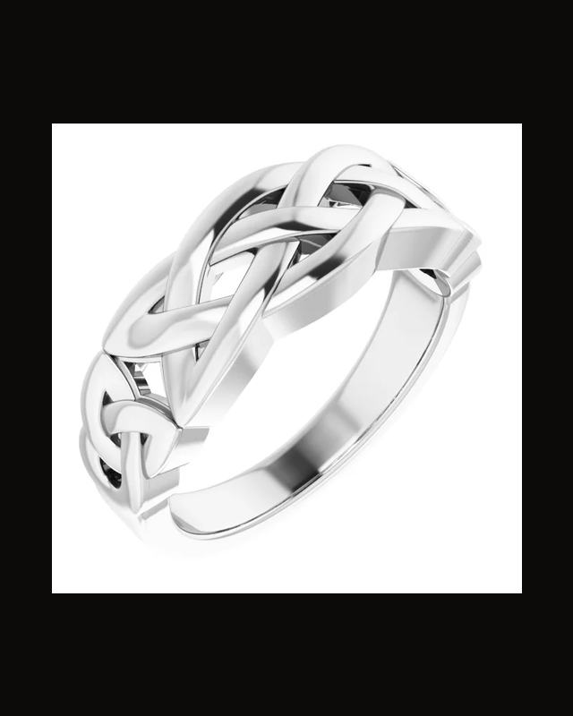 Celtic-Inspired Ring — Sterling Silver · 3.24 mm