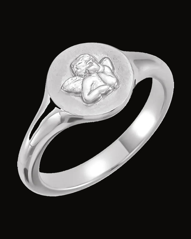 Cherub Angel Signet Pinky Ring