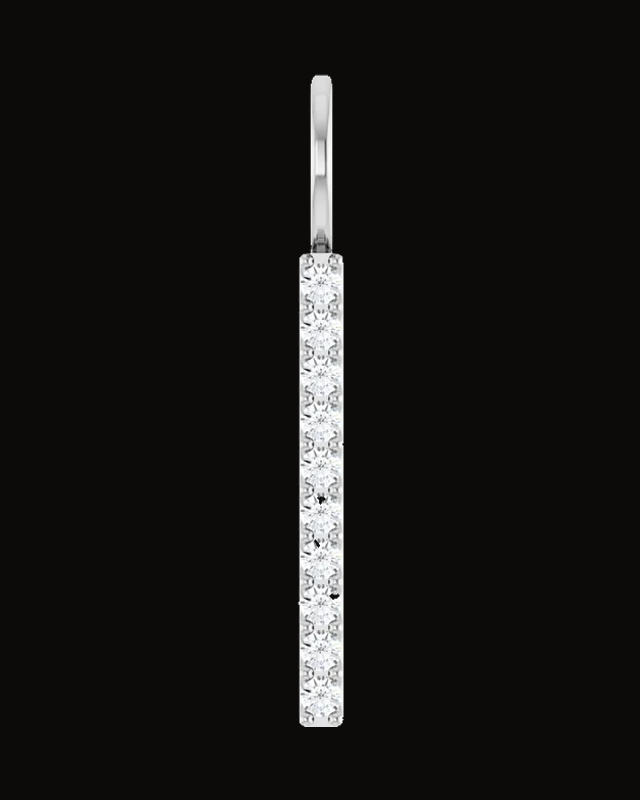Vertical Bar Necklace or Charm/Pendant — 14K Yellow / White Gold · 1/6 CTW