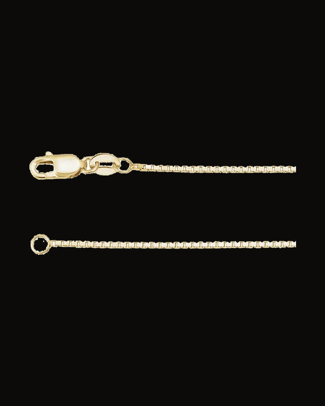 1 mm Box Chain — 10K Yellow / White Gold