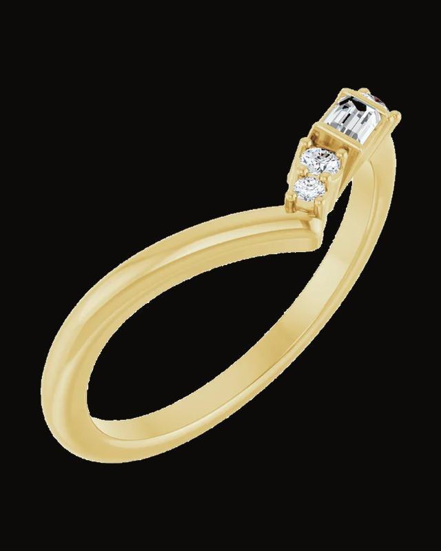 1/6 CTW Lab Grown Diamond Contour Band — 14K Yellow Gold · 1.5 mm