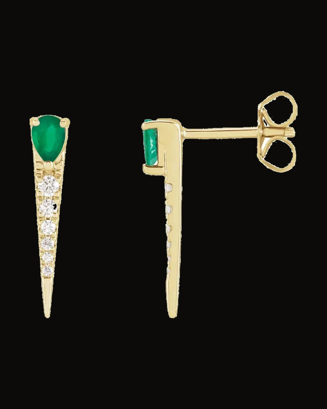 Spike Earrings — 14K Yellow Gold · 1/8 CTW