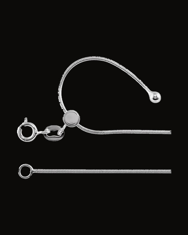 1 mm Adjustable Snake Chain — Silver-Plated on Sterling Silver
