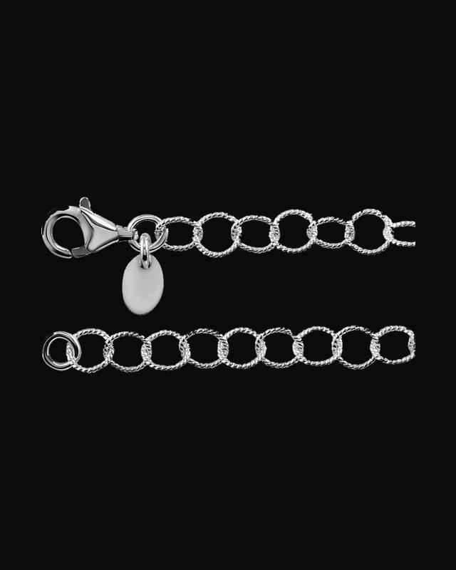 4.6 mm Knurled Rolo Chain — Silver-Plated on Sterling Silver
