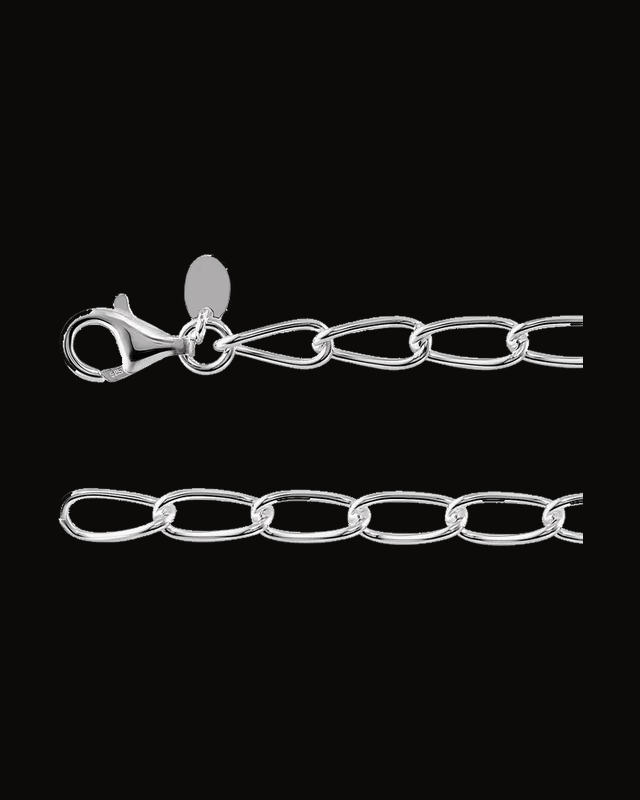 4.7 mm Elongated Curb Chain — Silver-Plated on Sterling Silver