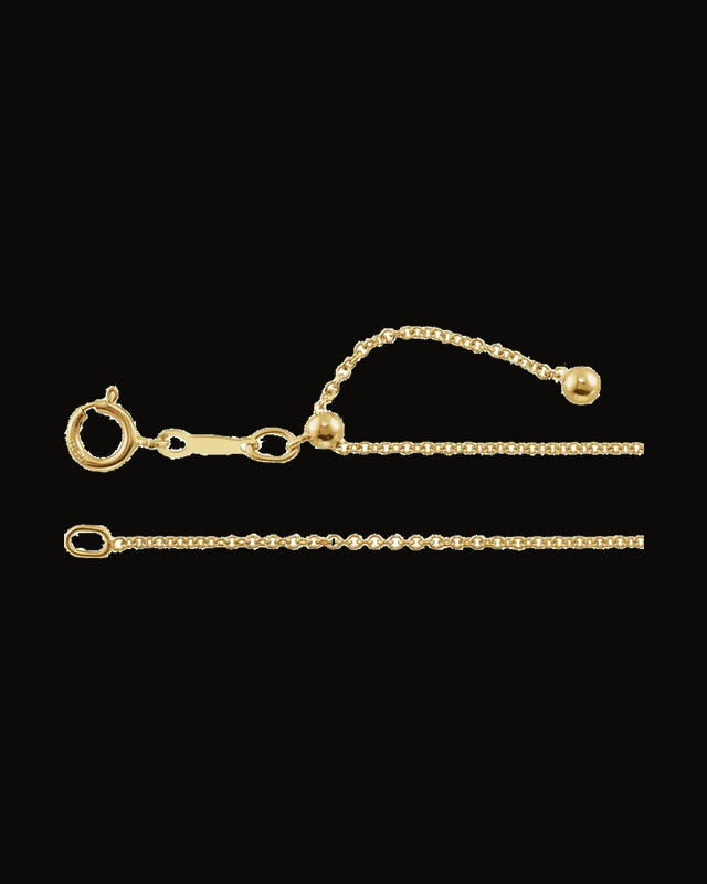 1.1 mm Adjustable Cable Chain — 14K Yellow Gold-Plated