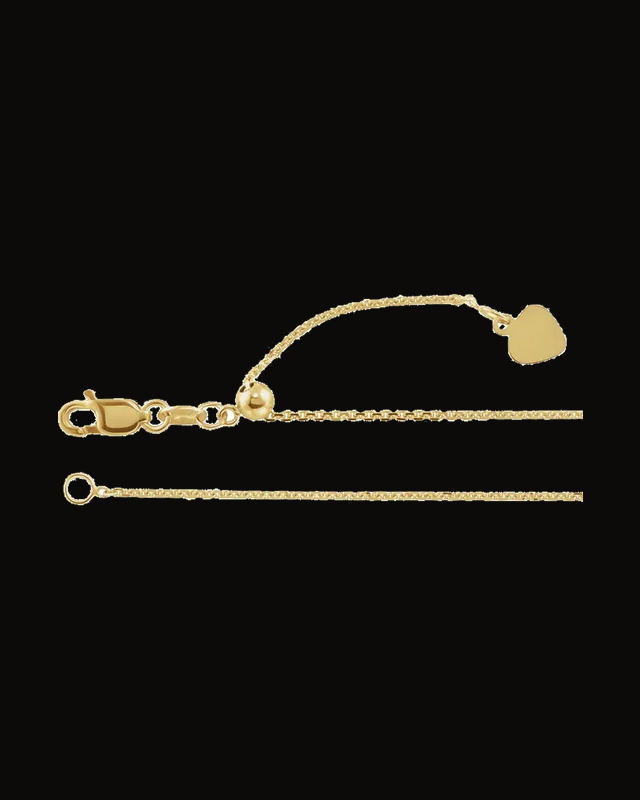 1 mm Adjustable Cable Chain — 14K Yellow / White Gold