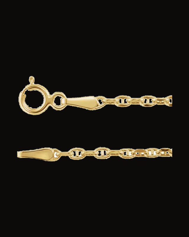 1.8 mm Hollow Diamond-Cut Anchor Chain — 14K Yellow Gold