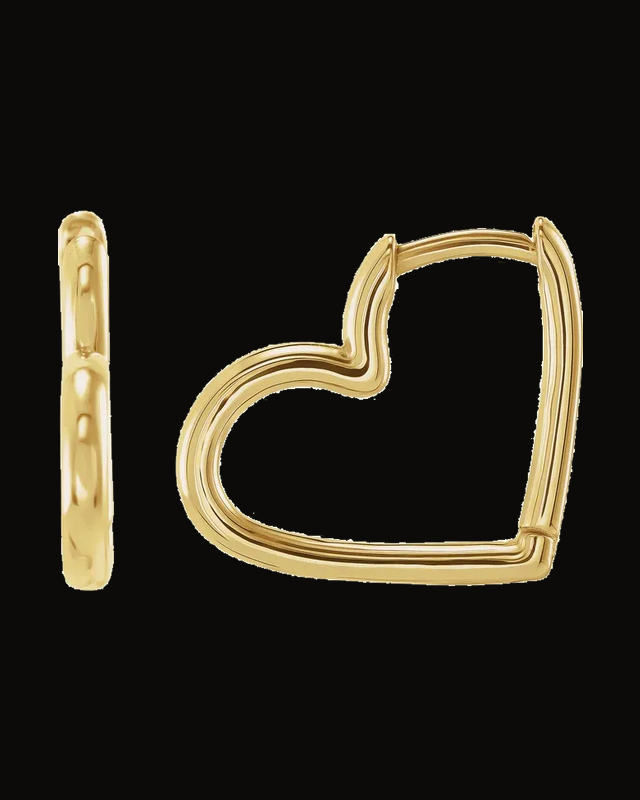Hinged Heart Huggie Earrings