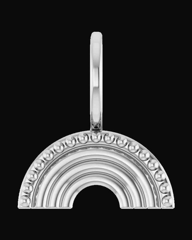 Rainbow Charm/Pendant — Rhodium-Plated on 14K White Gold