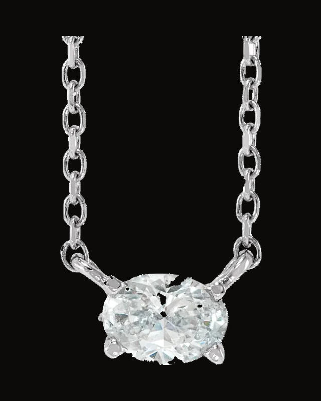1/2 CTW Lab-Grown Diamond Solitaire Necklace — Rhodium-Plated on 14K White Gold
