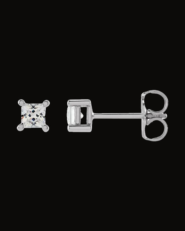 Lab-Grown Diamond Stud Earrings — 14K White / Yellow Gold
