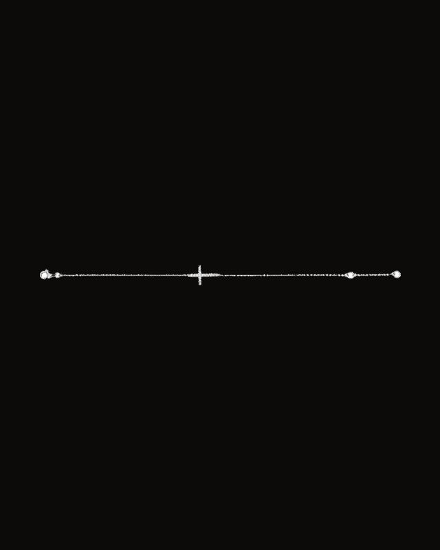 Sideways Cross Bracelet — Sterling Silver · 2 mm